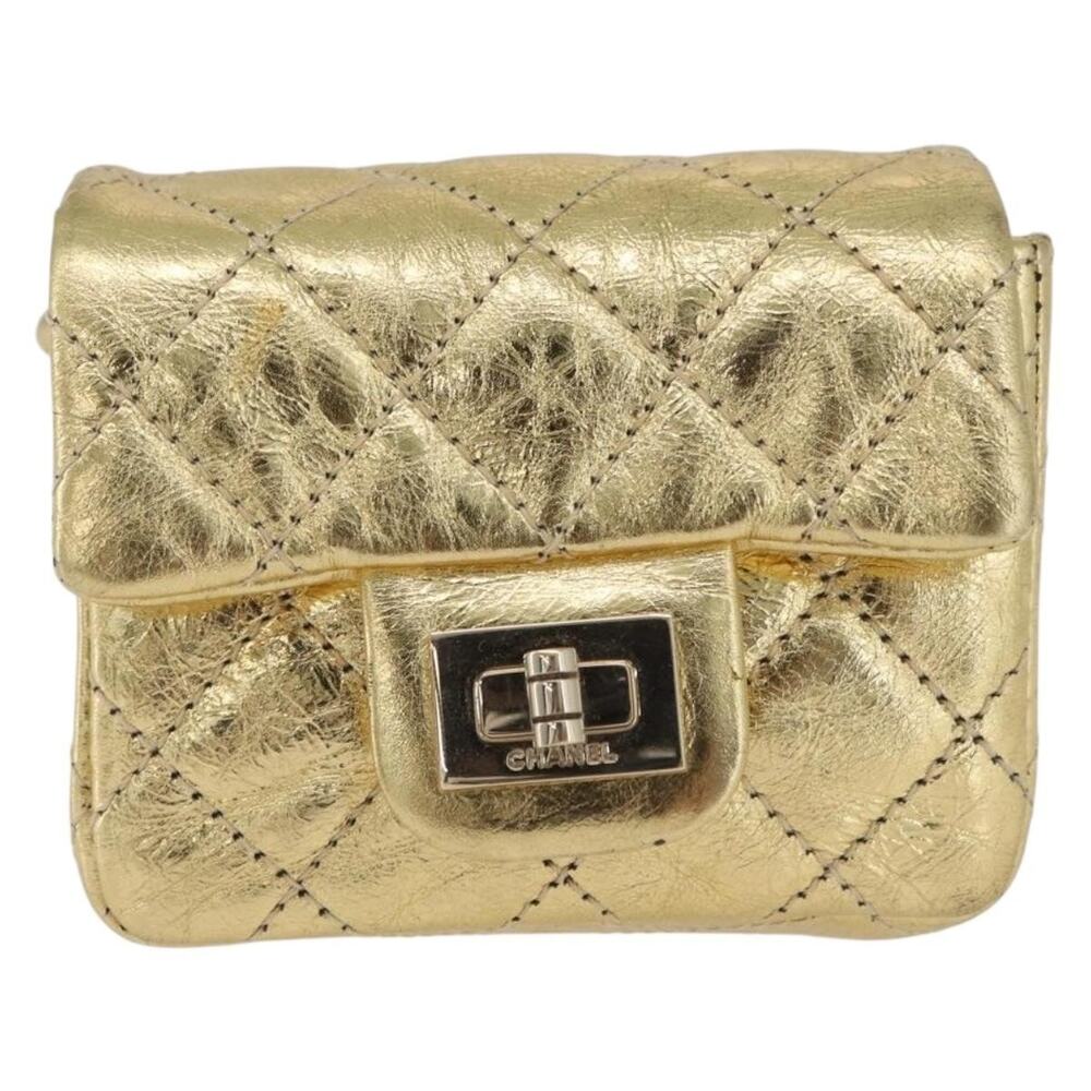 Chanel 2.55 Matelasse Pouch Gold
